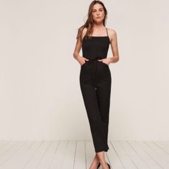 Reformation Rufus cropped tie back jumpsuit - Picture 2 of 6